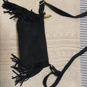 Black Small Steve Madden Bag with Fringe